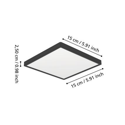 Eglo - LED plafonsko svetlo za kupatilo LED/7W/230V 15x15 cm IP44 crna