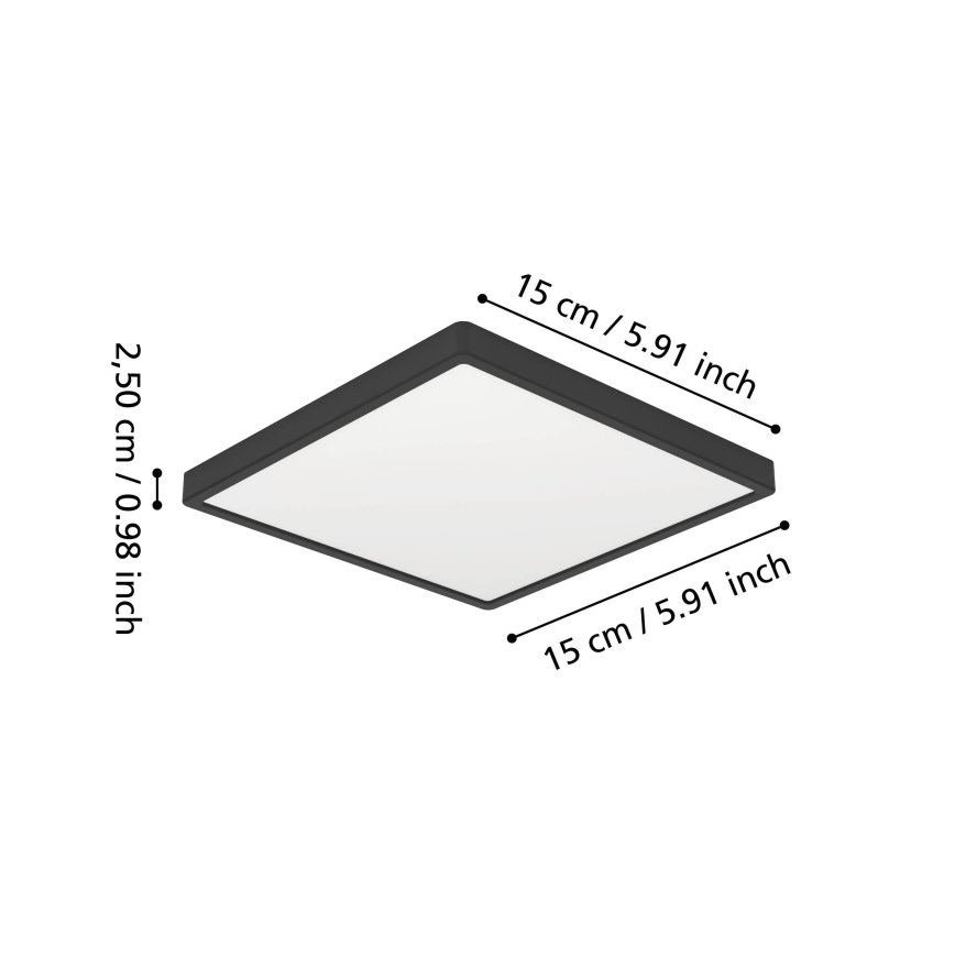 Eglo - LED plafonsko svetlo za kupatilo LED/7W/230V 15x15 cm IP44 crna
