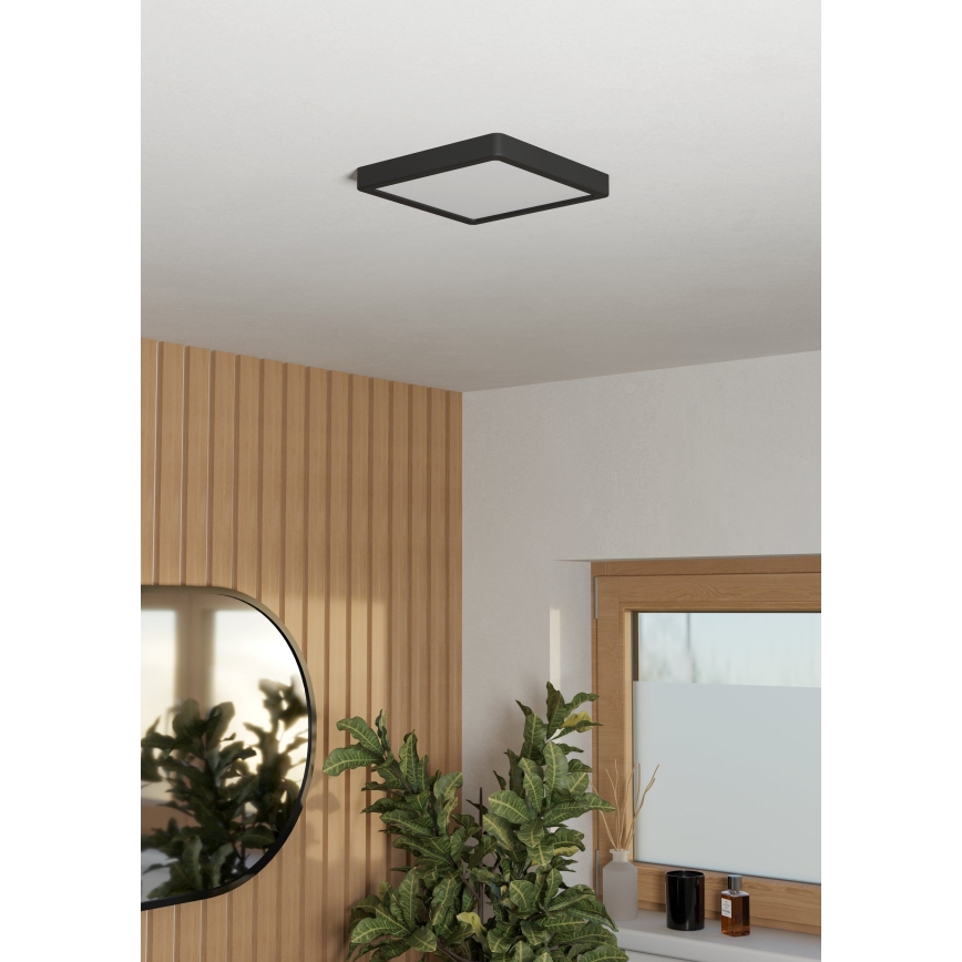 Eglo - LED stropno svetlo za kupatilo LED/10,5W/230V 22x22 cm IP44 crna