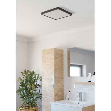Eglo - LED plafonsko svetlo za kupatilo, LED/13W/230V, 2700/4000/6500K, 29x29 cm, IP44, crno