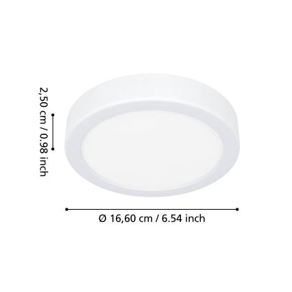 Eglo - LED kupatilsko stropno svetlo LED/7,5W/230V prečnik 16,6 cm IP44 belo