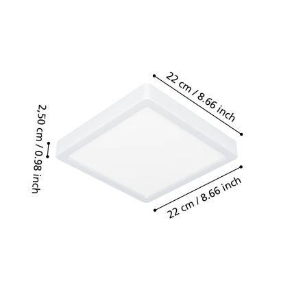 Eglo - LED plafonsko svetlo za kupatilo LED/10,5W/230V 2700/4000/6500K 22x22 cm IP44 belo