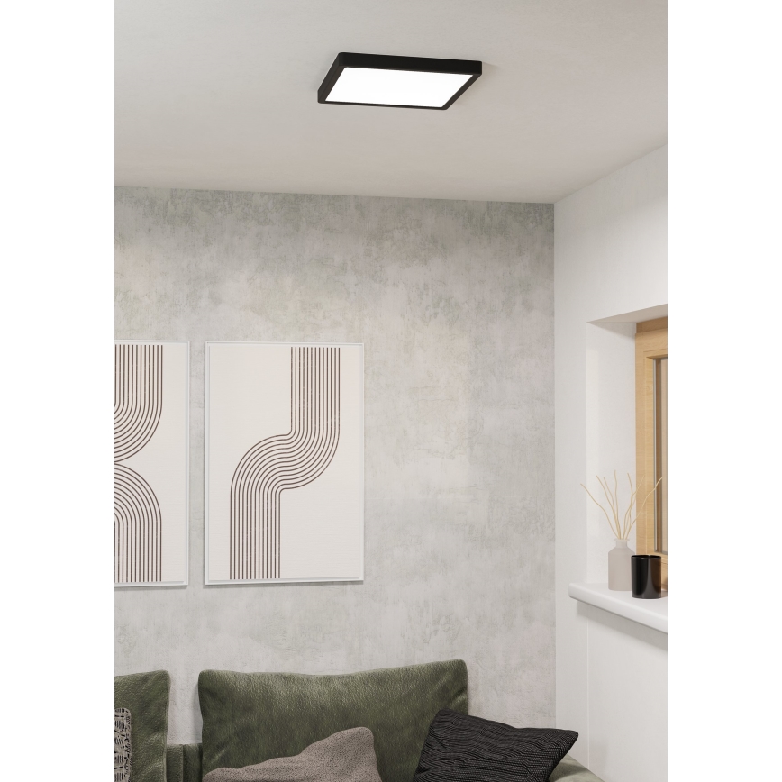 Eglo - LED RGBW prigušiva plafonsko svetlo za kupatilo LED/13,5W/230V 2700-6500K 29,5x29,5 cm IP44 crna