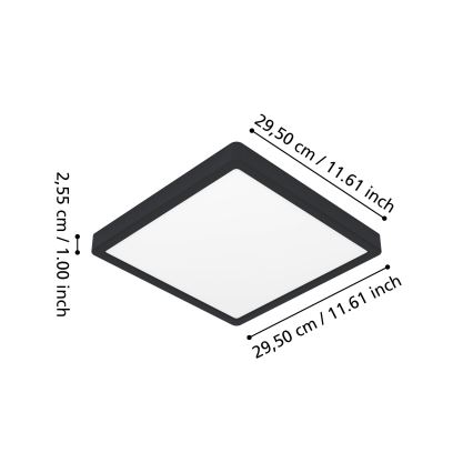 Eglo - LED RGBW prigušiva plafonsko svetlo za kupatilo LED/13,5W/230V 2700-6500K 29,5x29,5 cm IP44 crna