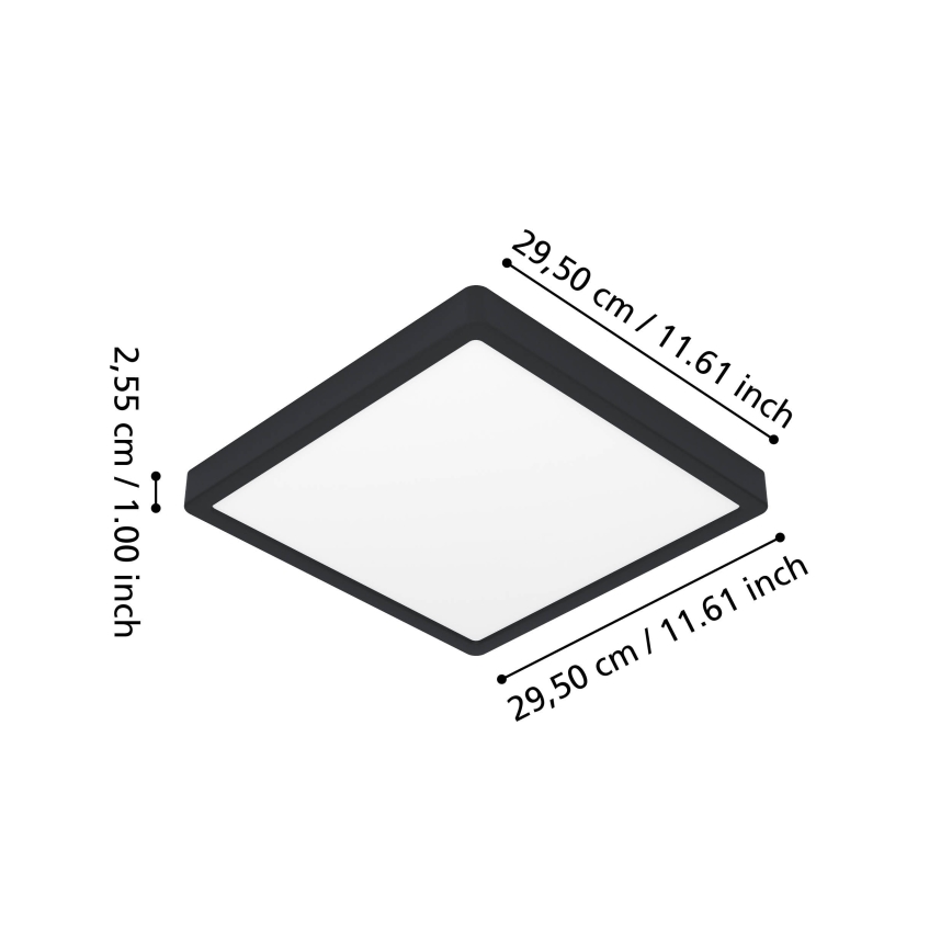 Eglo - LED RGBW prigušiva plafonsko svetlo za kupatilo LED/13,5W/230V 2700-6500K 29,5x29,5 cm IP44 crna