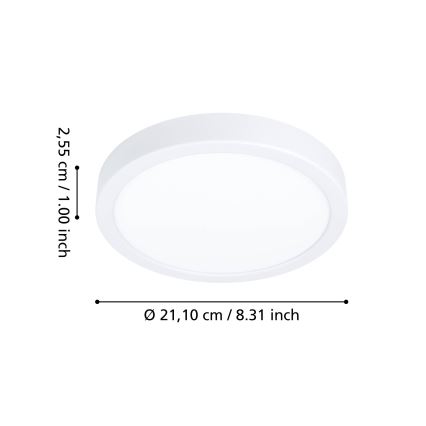 Eglo - LED RGBW prigušiva kupatilsko stropno svetlo LED/11,2W/230V 2700-6500K prečnik 21,1 cm IP44 bela