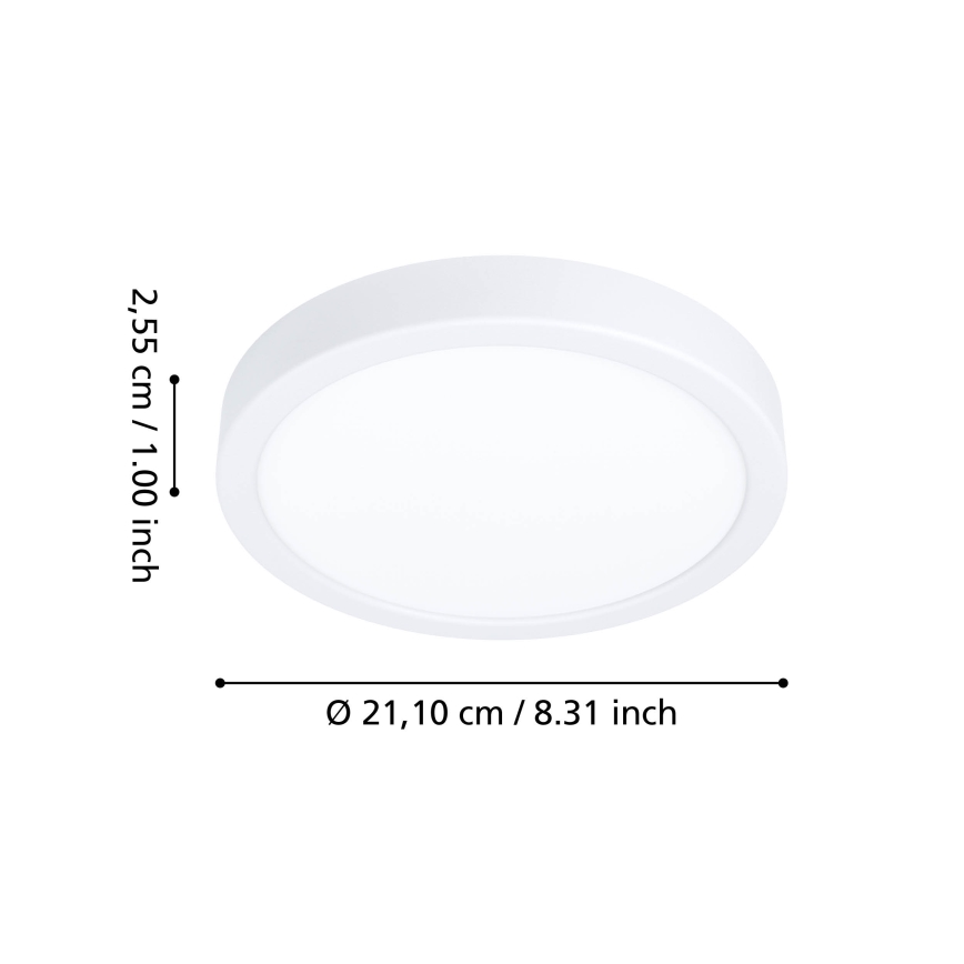 Eglo - LED RGBW prigušiva kupatilsko stropno svetlo LED/11,2W/230V 2700-6500K prečnik 21,1 cm IP44 bela