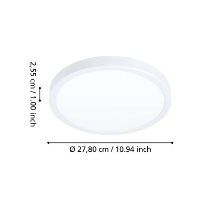 Eglo - LED RGBW prigušiva plafonska kupatilska svetiljka LED/14,3W/230V 2700-6500K prečnik 27,8 cm IP44 bela