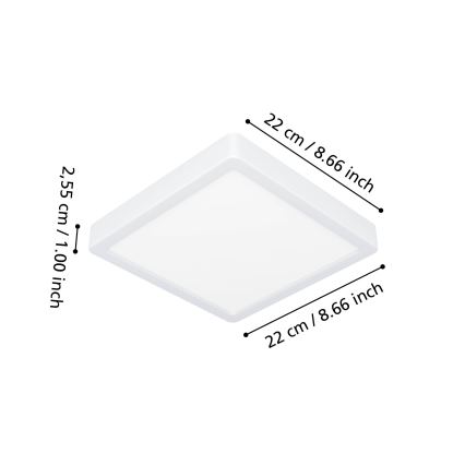 Eglo - LED RGBW prigušiva kupatilska plafonska lampa LED/10,5W/230V 2700-6500K 22x22 cm IP44 bela