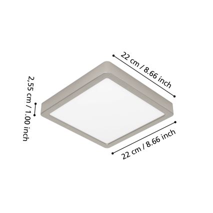 Eglo - LED RGBW prigušiva kupatilska plafonska svetiljka LED/10,5W/230V 2700-6500K 22x22 cm IP44 mat hrom