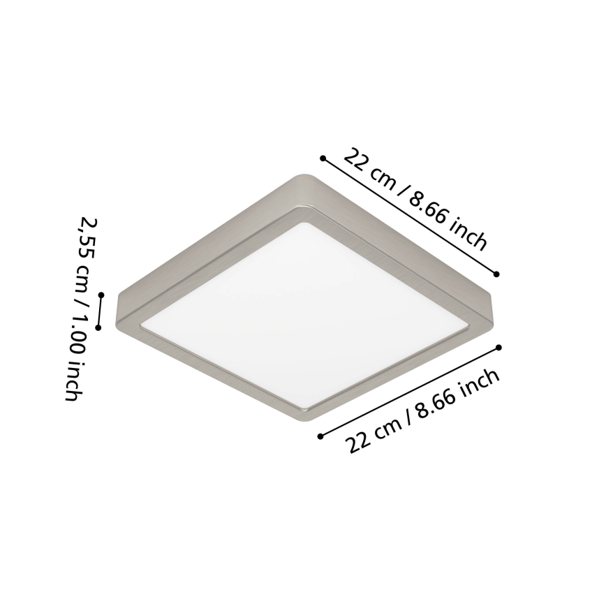 Eglo - LED RGBW prigušiva kupatilska plafonska svetiljka LED/10,5W/230V 2700-6500K 22x22 cm IP44 mat hrom