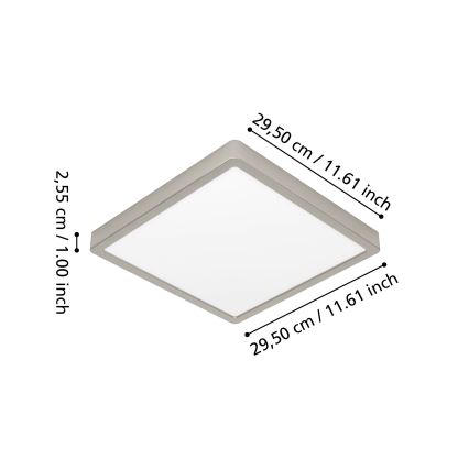 Eglo - LED RGBW prigušiva plafonska lampa za kupatilo LED/13,5W/230V 2700-6500K 29,5x29,5 cm IP44 mat hrom