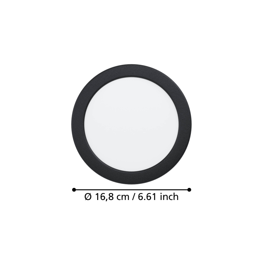 Eglo - LED ugradno svetlo/10,5W/230V 2700/4000/6500K prečnik 16,8 cm crno