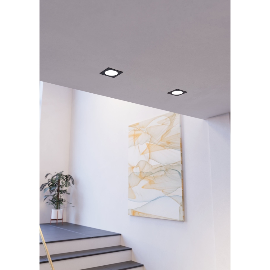 Eglo - LED ugradna plafonska svetiljka LED/6,3W/230V 2700/4000/6500K 11,9x11,9 cm crna