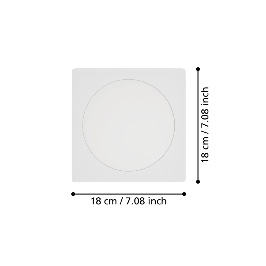 Eglo - LED ugradna stropna svetiljka LED/10,5W/230V 2700/4000/6500K 16,6x16,6 cm bela