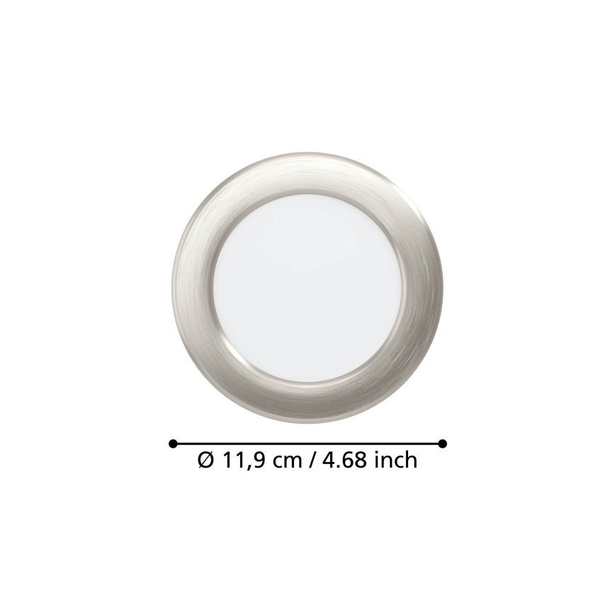 Eglo - LED ugradno svetlo LED/6,3W/230V 2700/4000/6500K prečnika 11,9 cm mat hrom