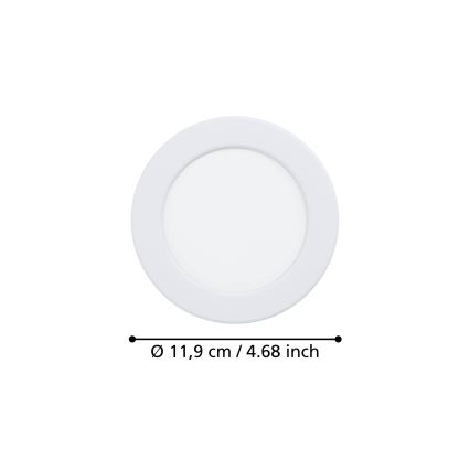 Eglo - LED ugradno kupatilsko svetlo LED/6,3W/230V 2700/4000/6500K prečnik 11,9 cm IP44 bela