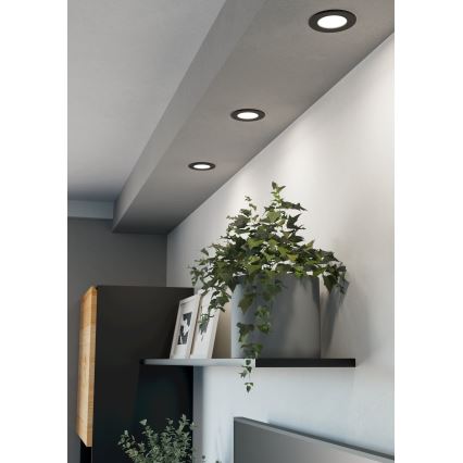 Eglo - SET 3x LED RGBW prigušiva ugradna kupatilska lampa LED/2,8W/230V 2700-6500K prečnik 8,8 cm IP44 crna