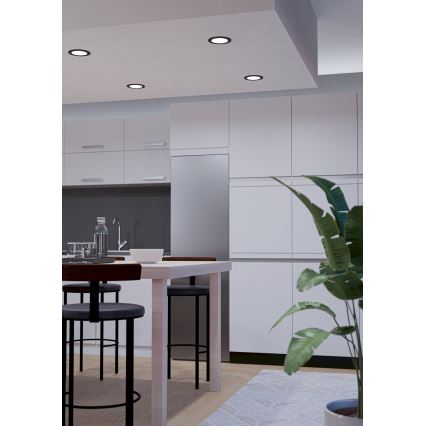 Eglo - LED RGBW prigušiva kupatilska ugradna plafonska lampa LED/5W/230V 2700-6500K prečnik 12 cm IP44 crna