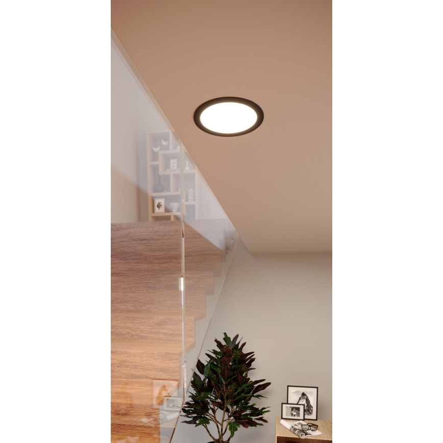 Eglo - LED RGBW prigušiva kupatilska ugradna svetiljka LED/9,5W/230V 2700-6500K prečnik 16,8 cm IP44 crna
