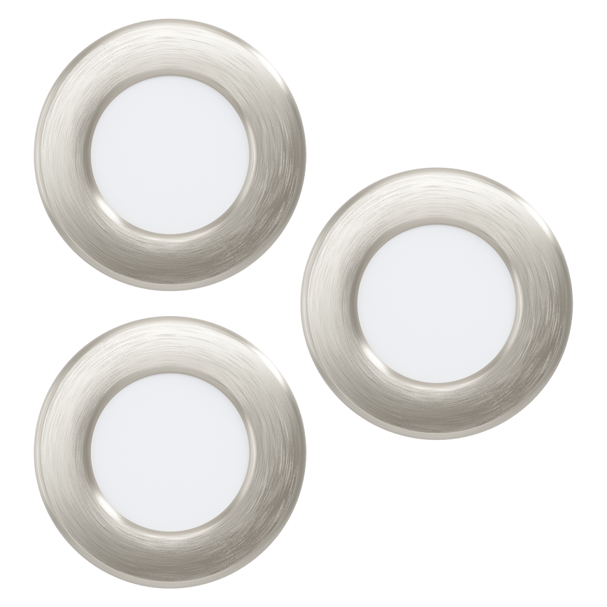 Eglo - SET 3xLED RGBW prigušiva kupatilska ugradna plafonska svetiljka LED/2,8W/230V 2700-6500K Ø 8,8cm IP44 mat hrom