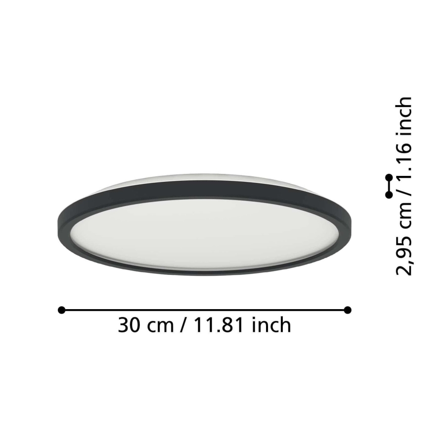 Eglo - LED kupatilsko plafonsko svetlo LED/13,9W/230V 2700/4000/6500K prečnik 30 cm IP44 crna