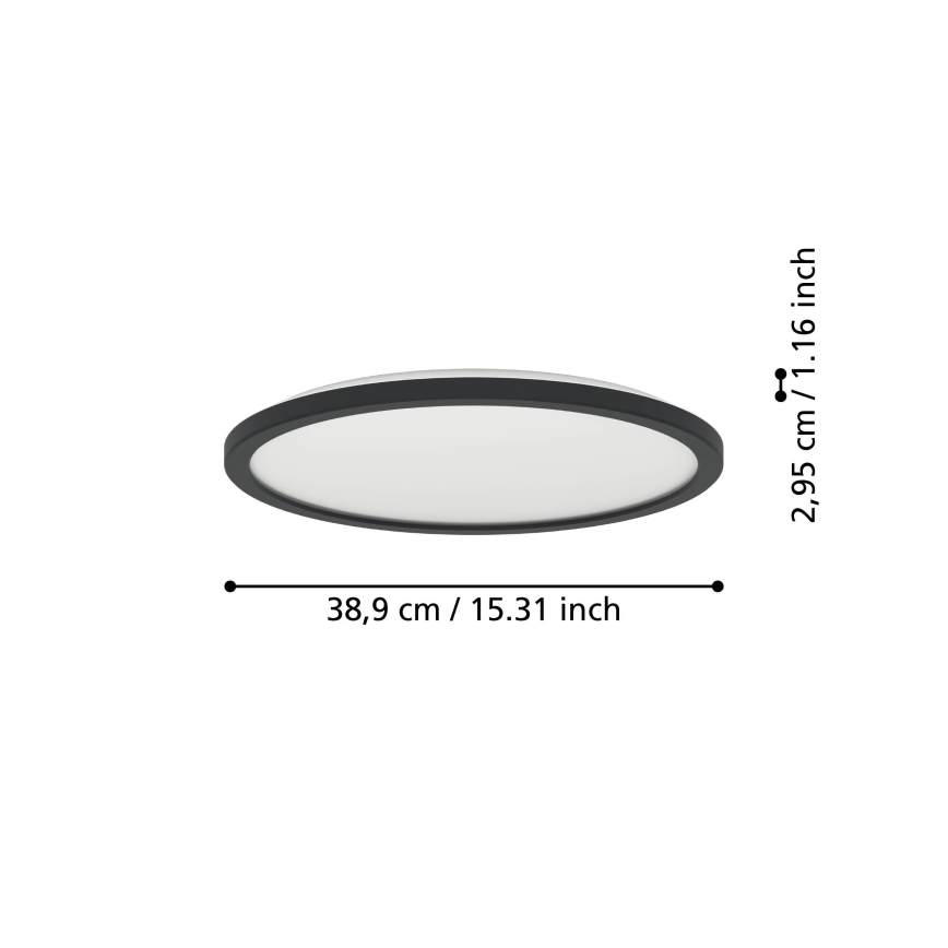 Eglo - LED plafonsko svetlo za kupatilo LED/18,5W/230V 2700K/4000K/6500K pr. 38,9 cm IP44 crno