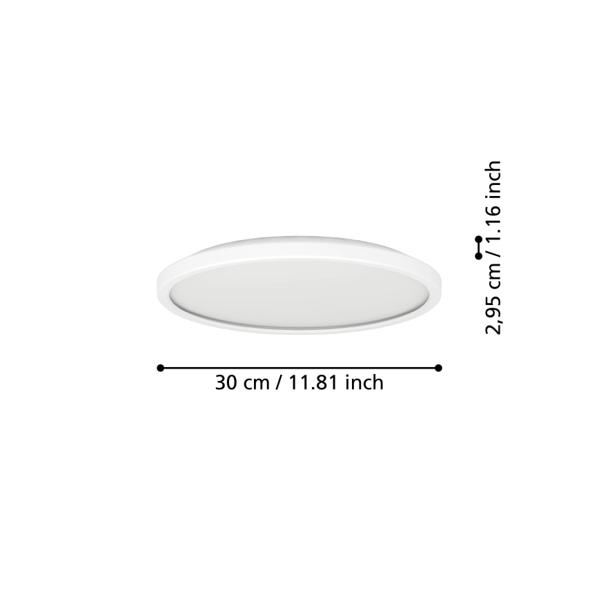 Eglo - LED kupatilsko stropno svetlo LED/13,9W/230V 2700/4000/6500K prečnik 30 cm IP44 belo