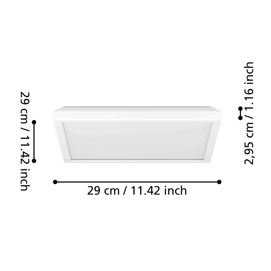 Eglo - LED kupatilsko plafonsko svetlo LED/13,4W/230V 2700/4000/6500K 29x29 cm IP44 belo