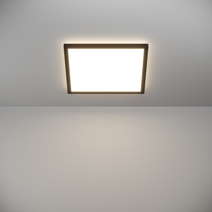 Eglo - LED prigušiva kupatilsko stropno svetlo LED/17,6W/230V 2700-6500K 39x39 cm IP44 crna + daljinski upravljač