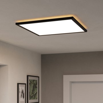 Eglo 901457 - LED prigušiva plafonska lampa za kupatilo LED/17W/230V 2700-6500K 50x50 cm IP44 crna + daljinski upravljač