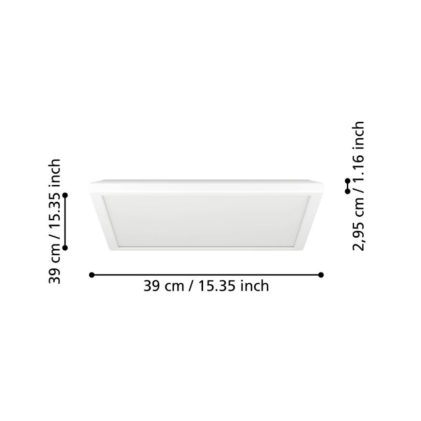 Eglo - LED prigušiva plafonska svetiljka za kupatilo LED/17,6W/230V 2700-6500K 39x39 cm IP44 bela + daljinski upravljač
