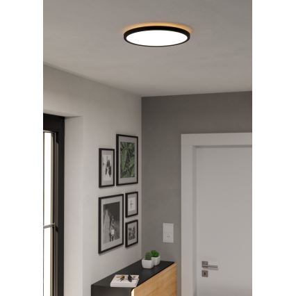 Eglo - LED RGBW prigušiva kupatilska plafonska lampa LED/13,9W/230V 2700-6500K prečnik 30 cm IP44 crna ZigBee