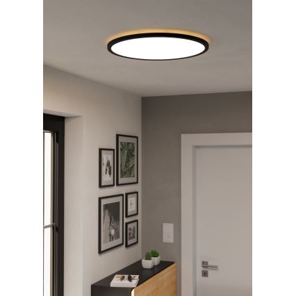Eglo - LED RGBW prigušiva stropna svetiljka za kupatilo LED/16,8W/230V 2700-6500K prečnik 50 cm IP44 crna ZigBee