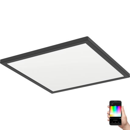 Eglo - LED RGBW prigušiva kupatilska plafonska svetiljka LED/17,6W/230V 2700-6500K 39x39 cm IP44 crna ZigBee