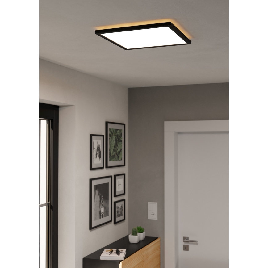 Eglo - LED RGBW prigušiva kupatilska plafonska svetiljka LED/17,6W/230V 2700-6500K 39x39 cm IP44 crna ZigBee