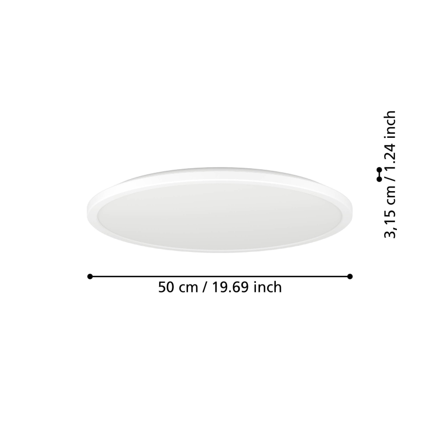 Eglo - LED RGBW prigušiva plafonska lampa za kupatilo LED/16,8W/230V 2700-6500K preč. 50 cm IP44 bela ZigBee