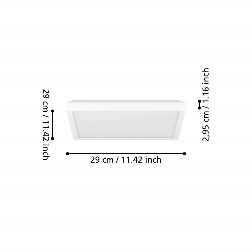 Eglo - LED RGBW prigušiva plafonsko svetlo za kupatilo LED/13,4W/230V 2700-6500K 29x29 cm IP44 belo ZigBee