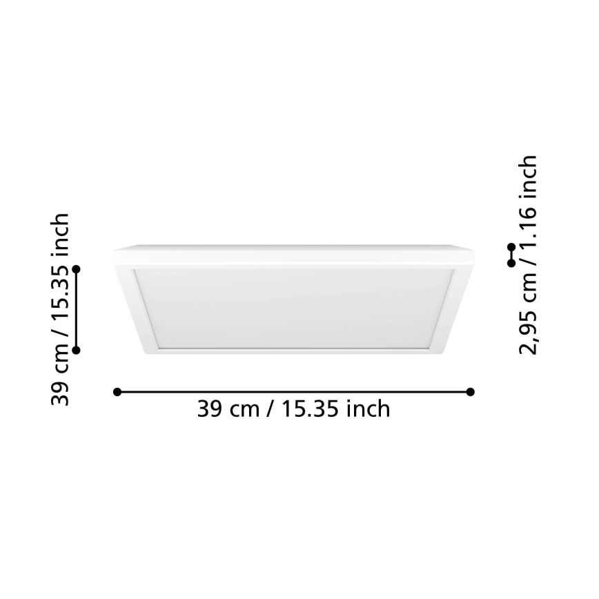 Eglo - LED RGBW prigušiva kupatilska stropna svetiljka LED/17,6W/230V 2700-6500K 39x39 cm IP44 bela ZigBee