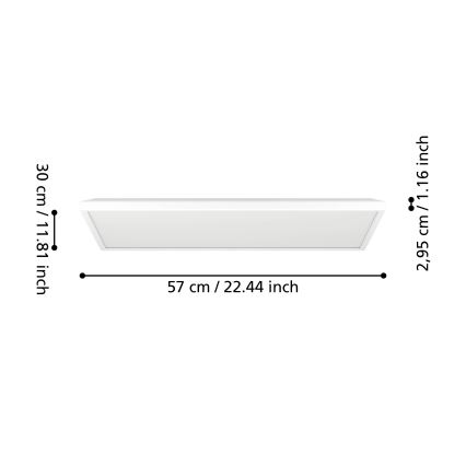 Eglo - LED RGBW prigušiva plafonska svetiljka za kupatilo, LED/17,2W/230V, 2700-6500K, 30x57cm, IP44, bela, ZigBee