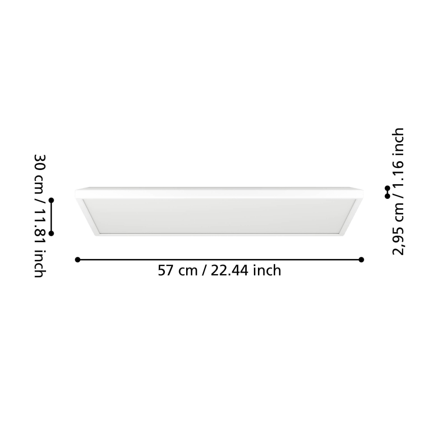 Eglo - LED RGBW prigušiva plafonska svetiljka za kupatilo, LED/17,2W/230V, 2700-6500K, 30x57cm, IP44, bela, ZigBee