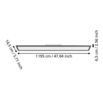Eglo - LED nadgradni panel 28W/230V 2700/4000/6500K 120x15 cm crna