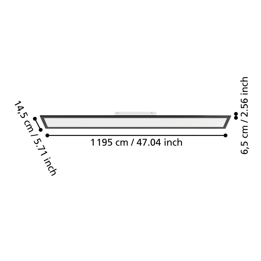Eglo - LED nadgradni panel 28W/230V 2700/4000/6500K 120x15 cm crna