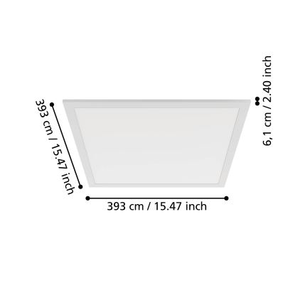 Eglo - LED stropno svetlo LED/18,8W/230V 2700/4000/6500K 40x40 cm belo