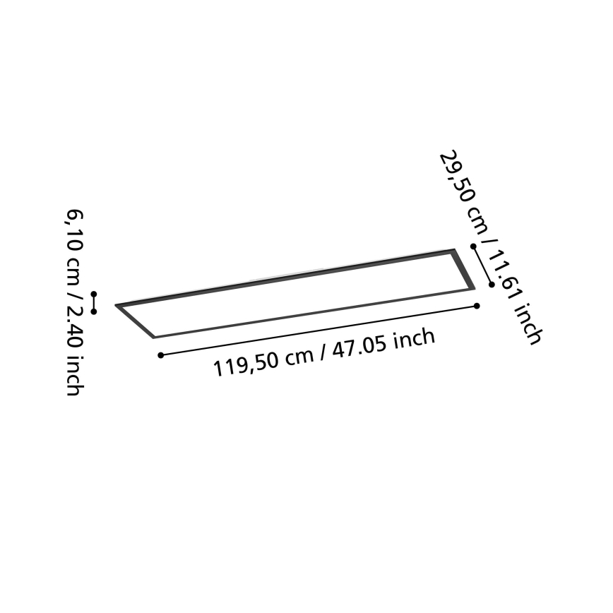 Eglo - LED RGBW prigušiva površinski montirana LED ploča/34W/230V 2700-6500K 120x30 cm crna