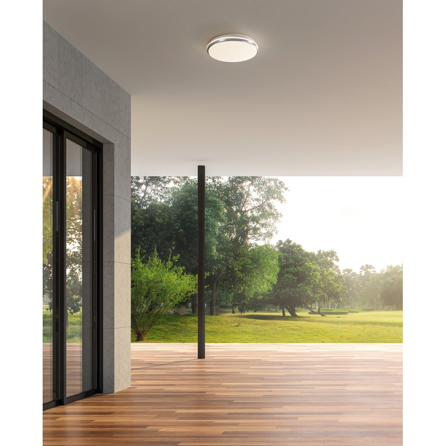Eglo - LED plafonsko svetlo za kupatilo, LED/18W/230V, 3000/4000/6500K, prečnik 34 cm, IP54, mat hrom