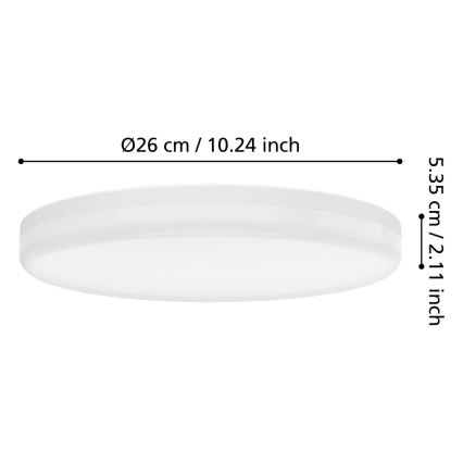 Eglo - LED plafonsko svetlo za kupatilo LED/16,5W/230V 2700/4000/6500K prečnik 26 cm IP54 belo
