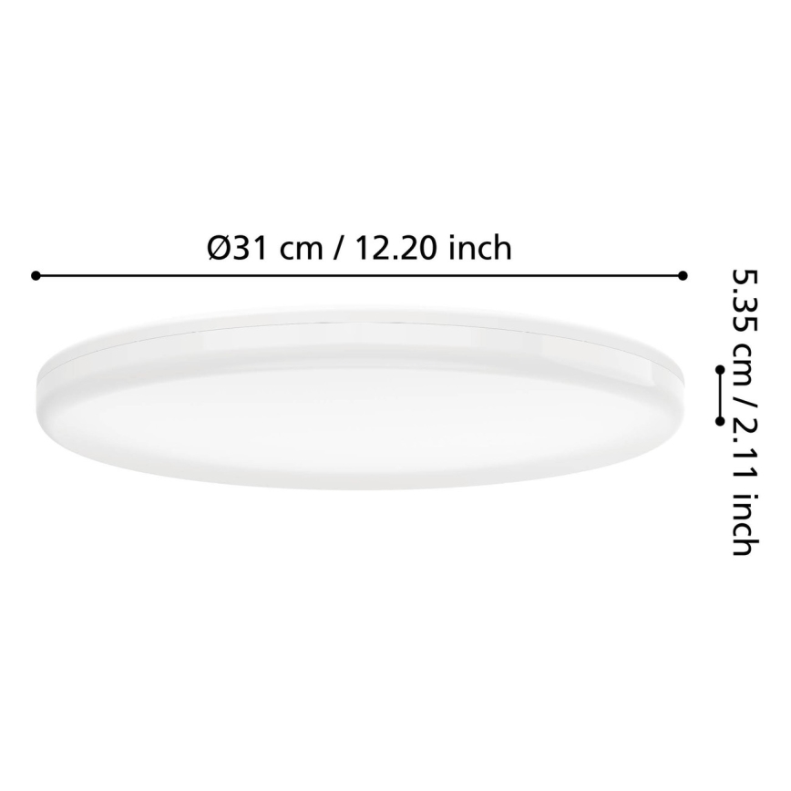 Eglo - LED kupatilska plafonjera LED/20W/230V 2700/4000/6500K prečnik 31 cm IP54 bela