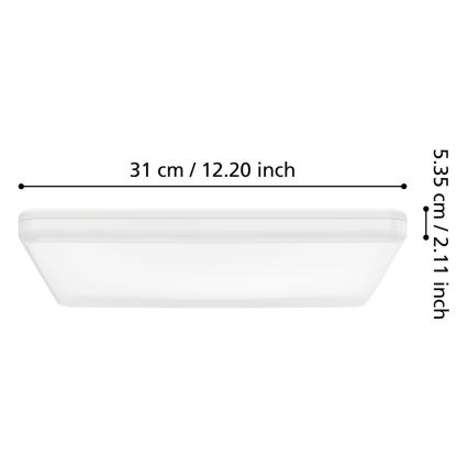 Eglo - LED plafonsko svetlo za kupatilo LED/20W/230V 2700/4000/6500K 31x31 cm IP54 bela