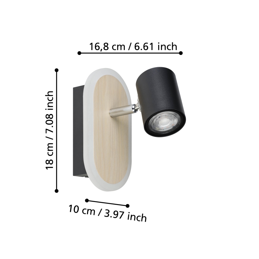 Eglo - LED zidni spot LED/7W/230V braon/crna
